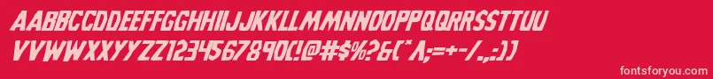 Grimghostexpandital Font – Pink Fonts on Red Background