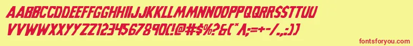 Grimghostexpandital Font – Red Fonts on Yellow Background