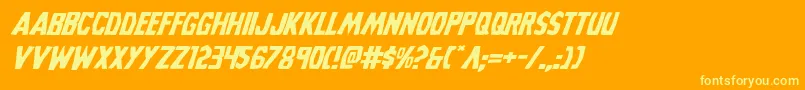 Grimghostexpandital Font – Yellow Fonts on Orange Background