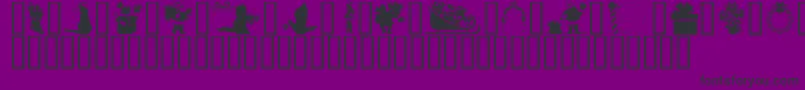 GeChristmasSilhouettes Font – Black Fonts on Purple Background