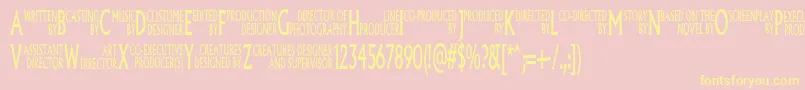 フォントPliskin – 黄色のフォント、ピンクの背景