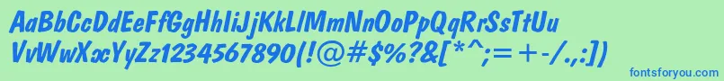 Подробнее о шрифте Dombi Шрифт Dombi – синие шрифты на зелёном фоне