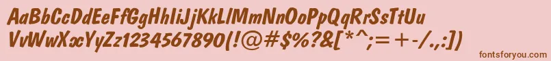 フォントDombi – ピンクの背景に茶色のフォント