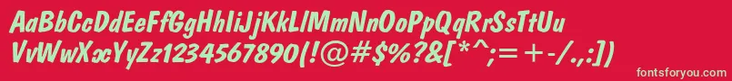 Dombi Font – Green Fonts on Red Background
