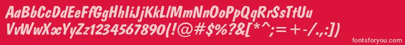 Dombi Font – Pink Fonts on Red Background