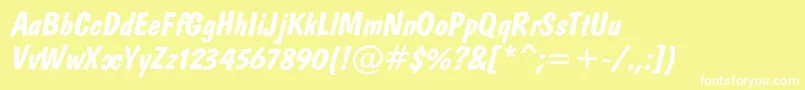 Dombi Font – White Fonts on Yellow Background