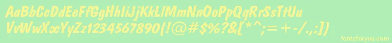 Dombi Font – Yellow Fonts on Green Background