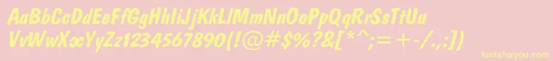 Dombi Font – Yellow Fonts on Pink Background