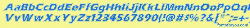 ErascontourItalic Font – Blue Fonts on Yellow Background