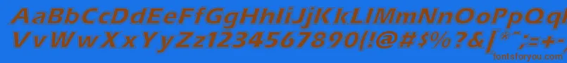 Czcionka ErascontourItalic – brązowe czcionki na niebieskim tle