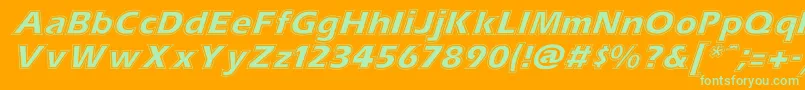 More about ErascontourItalic Font ErascontourItalic Font – Green Fonts on Orange Background