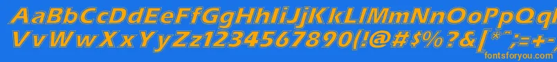 More about ErascontourItalic Font ErascontourItalic Font – Orange Fonts on Blue Background