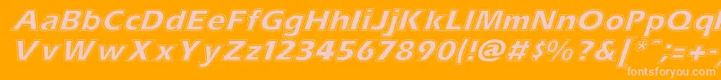Czcionka ErascontourItalic – różowe czcionki na pomarańczowym tle