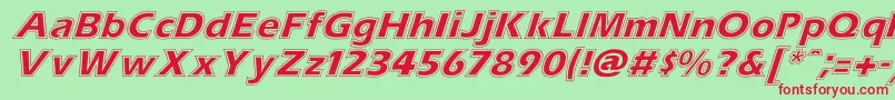 fuente ErascontourItalic – Fuentes Rojas Sobre Fondo Verde