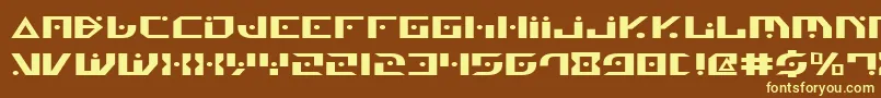 Genv2e-fontti – keltaiset fontit ruskealla taustalla