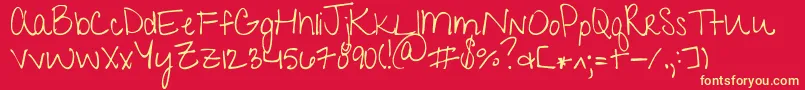 Giveyouglory-Schriftart – Gelbe Schriften auf rotem Hintergrund