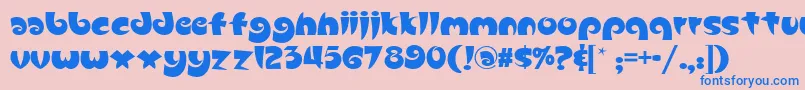 Slugfest ffy Font – Blue Fonts on Pink Background