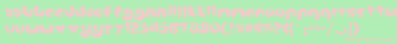 Slugfest ffy-fontti – vaaleanpunaiset fontit vihreällä taustalla
