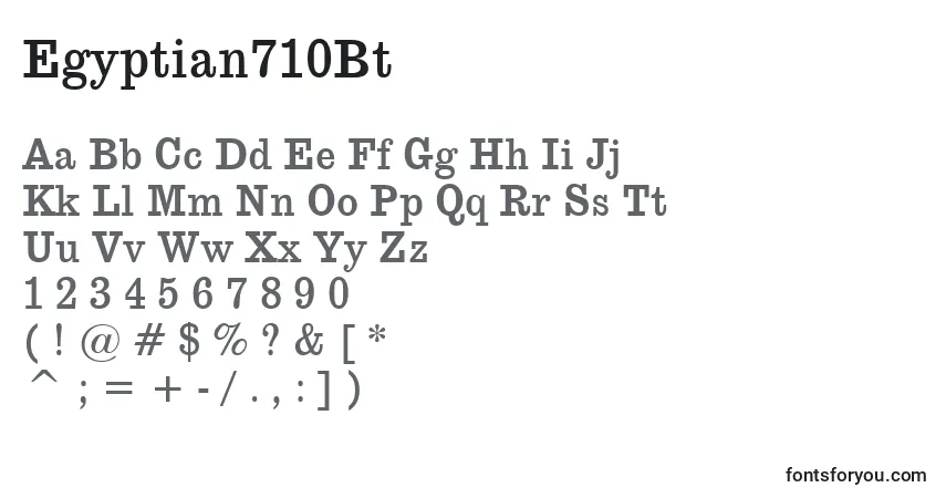 characters of egyptian710bt font, letter of egyptian710bt font, alphabet of  egyptian710bt font
