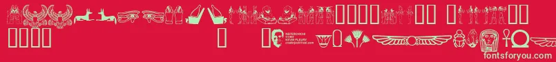 Шрифт Neferchi – зелёные шрифты на красном фоне