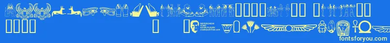 Шрифт Neferchi – жёлтые шрифты на синем фоне