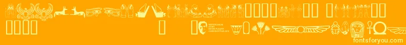 Neferchi Font – Yellow Fonts on Orange Background