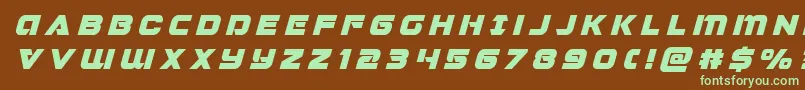 Jeebratitleital-fontti – vihreät fontit ruskealla taustalla
