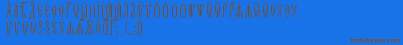 ZlatoustUcsSpacedout Font – Brown Fonts on Blue Background