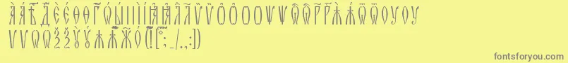 ZlatoustUcsSpacedout Font – Gray Fonts on Yellow Background