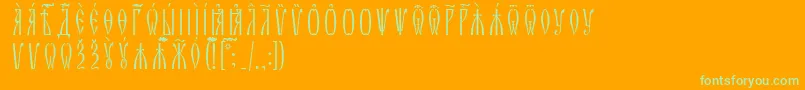 ZlatoustUcsSpacedout Font – Green Fonts on Orange Background