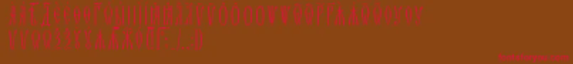 ZlatoustUcsSpacedout Font – Red Fonts on Brown Background