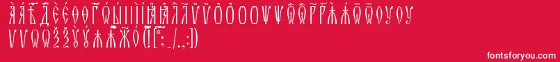 フォントZlatoustUcsSpacedout – 赤い背景に白い文字