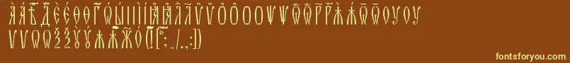 ZlatoustUcsSpacedout Font – Yellow Fonts on Brown Background