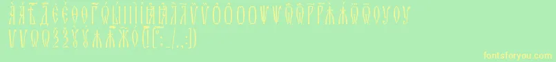 ZlatoustUcsSpacedout Font – Yellow Fonts on Green Background