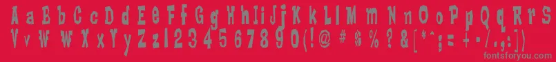 フォントLankyb – 赤い背景に灰色の文字