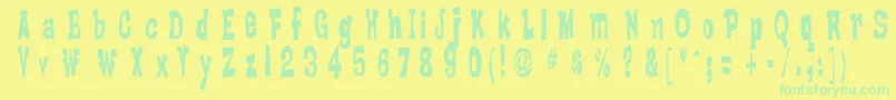 フォントLankyb – 黄色い背景に緑の文字