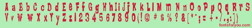 Lankyb Font – Red Fonts on Green Background