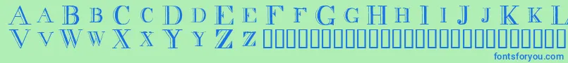 Decnodi Font – Blue Fonts on Green Background
