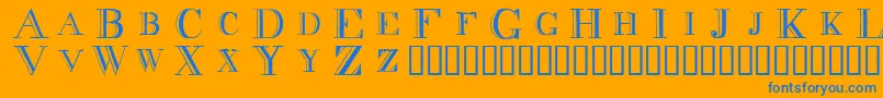 Fonte Decnodi – fontes azuis em um fundo laranja