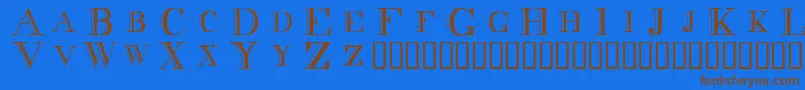 Decnodi Font – Brown Fonts on Blue Background
