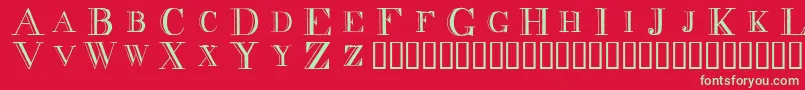 Decnodi Font – Green Fonts on Red Background
