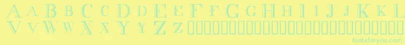 Decnodi Font – Green Fonts on Yellow Background