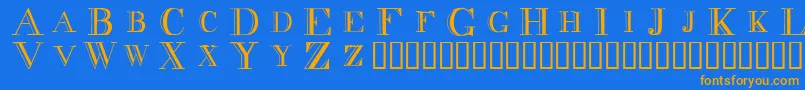 Decnodi Font – Orange Fonts on Blue Background