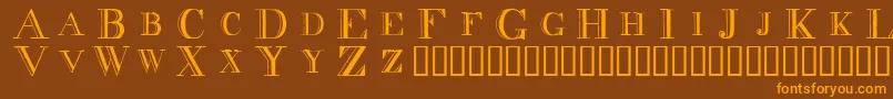 Decnodi Font – Orange Fonts on Brown Background