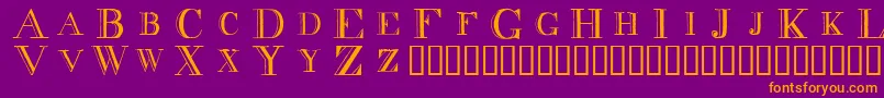 フォントDecnodi – 紫色の背景にオレンジのフォント