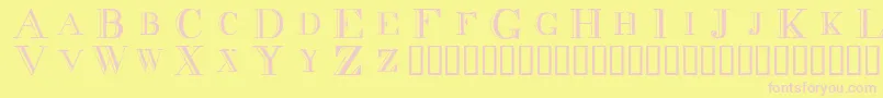 Decnodi Font – Pink Fonts on Yellow Background