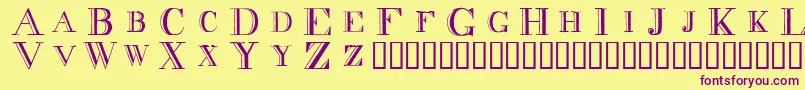 Decnodi Font – Purple Fonts on Yellow Background
