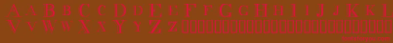 Decnodi Font – Red Fonts on Brown Background