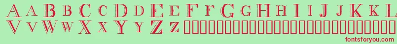 Decnodi Font – Red Fonts on Green Background