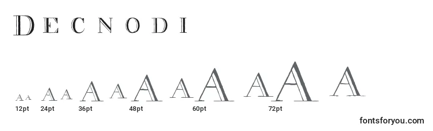 Размеры шрифта Decnodi
